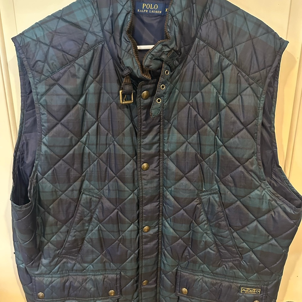 Polo RL Sleeveless Full Button Vest - 2XL - Tartan plaid